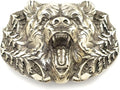 Wild Grizzly Bear Nickel Silver Belt Buckle - Double-Sided Wild Bear