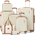 Melalenia Luggage Sets 7 Piece Hard Shell Carry on Suitcase - Complete