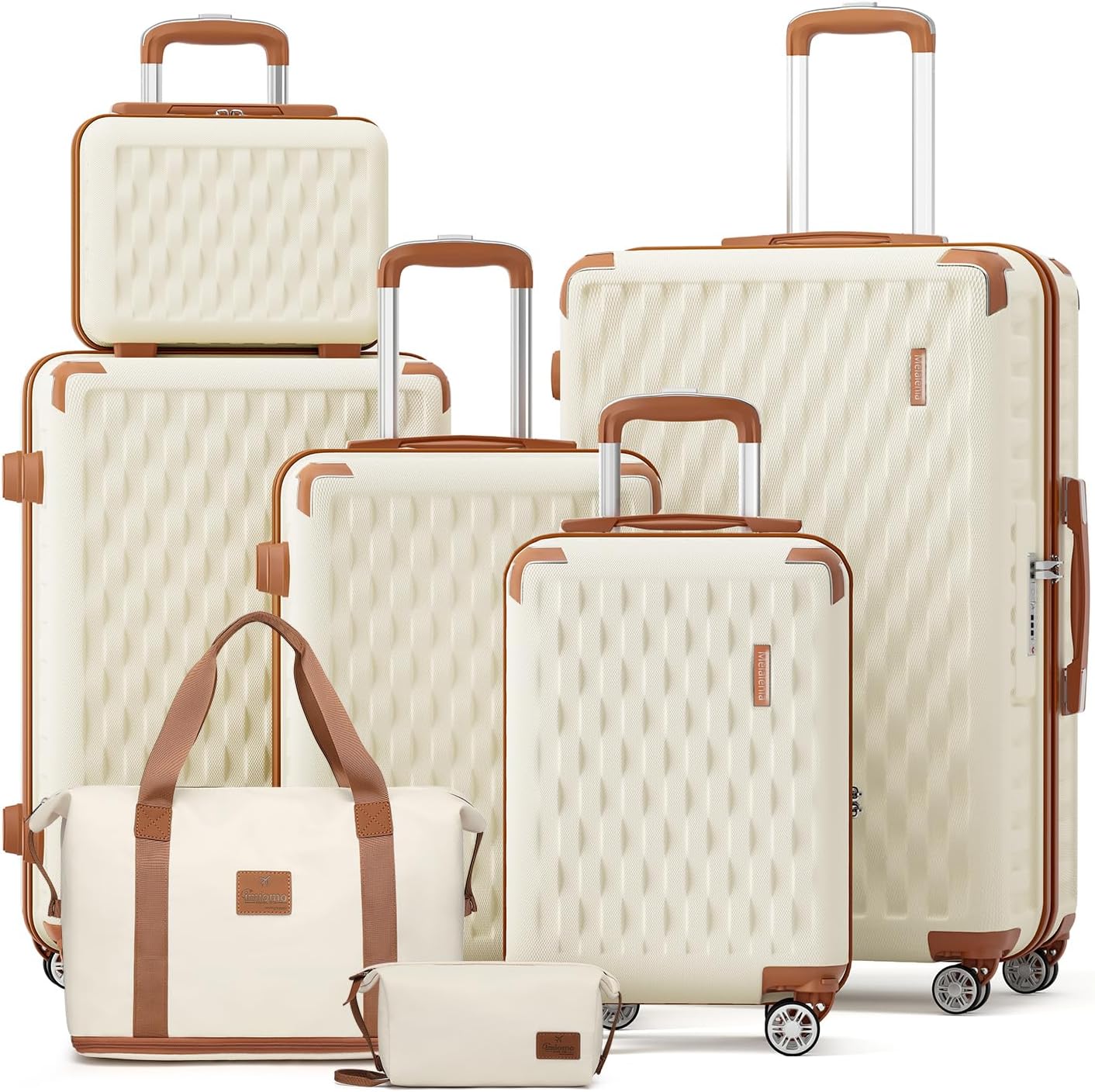 Melalenia 7 Piece Luggage Set with Spinner Wheels and TSA Lock