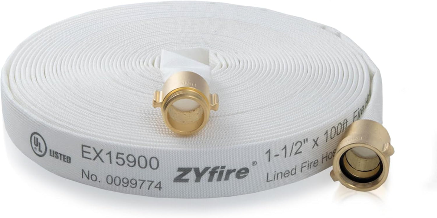 ZYfire Fire Hose 1-1/2 ID x 100 FT Lightweight Firefighter Hose