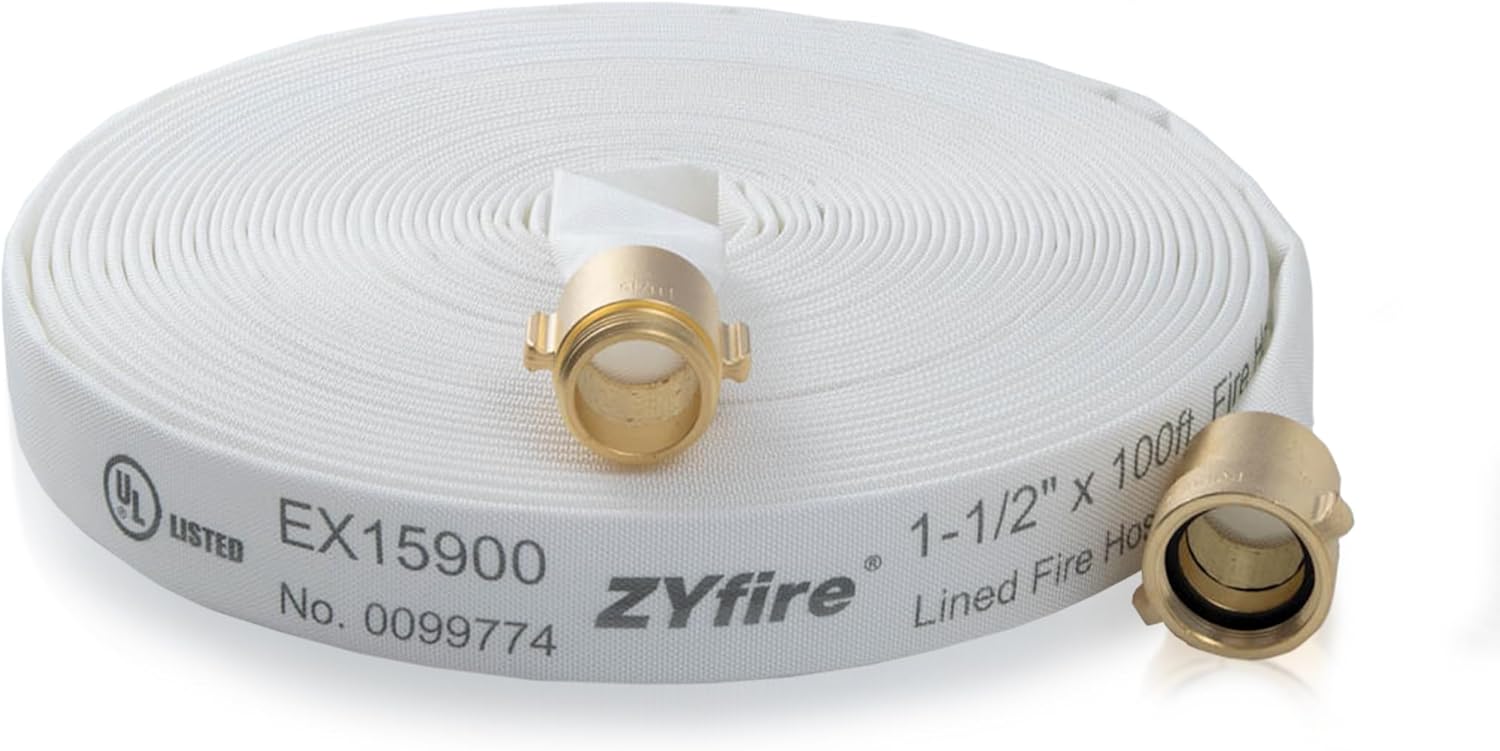 ZYfire Fire Hose 1-1/2 ID x 100 FT Lightweight Firefighter Hose