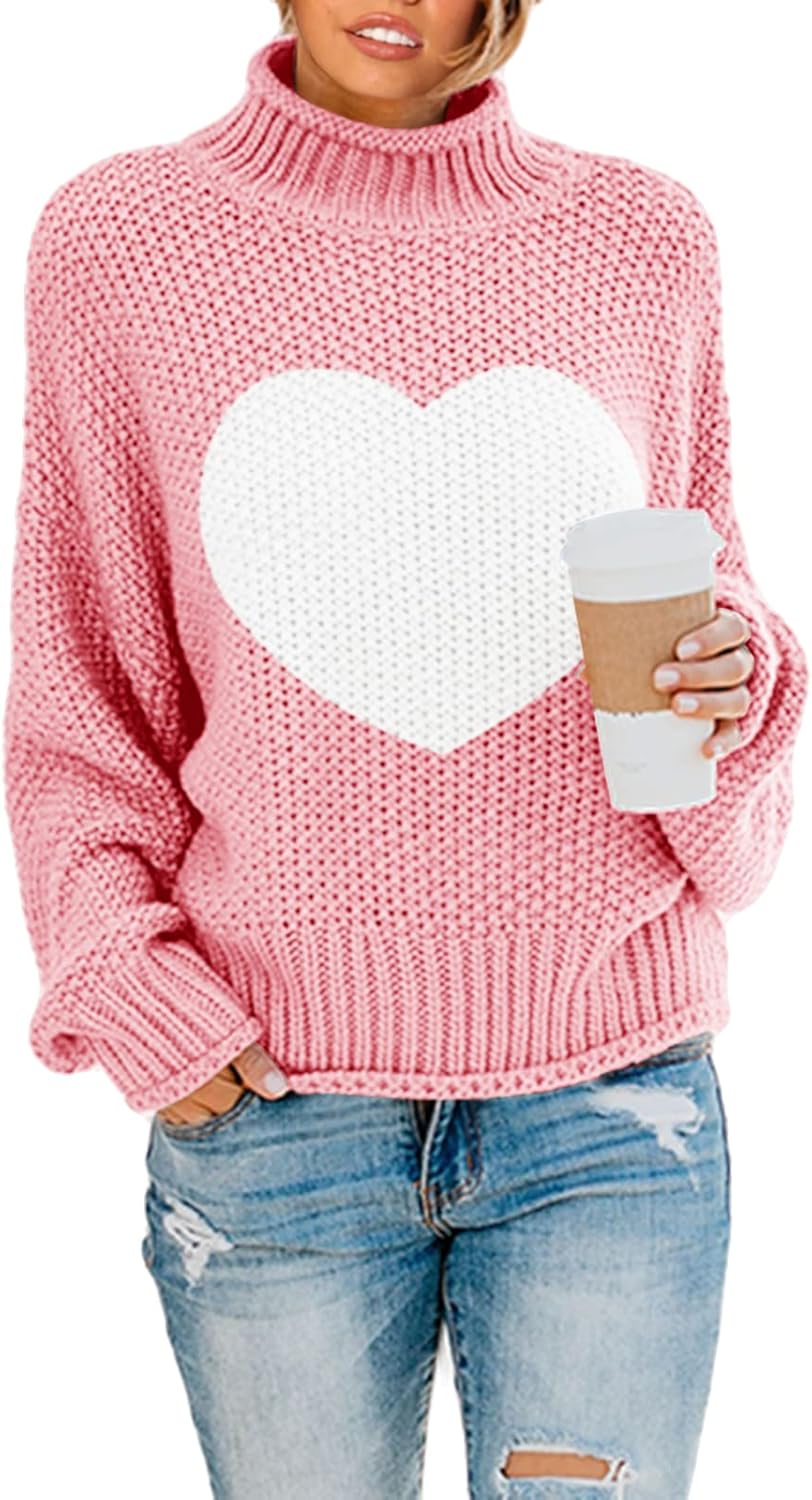 Oversized Turtleneck Sweater for Women - Cozy Knit Pullover