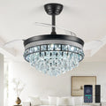 42 Fandelier Ceiling Fan with Light - Retractable Crystal Fan