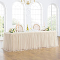 252in Champagne Gold Tulle Table Skirt for 8ft Rectangle Tables