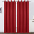 Blackout Curtains 52 x 95 in Bright Red Panels - Thermal Insulated