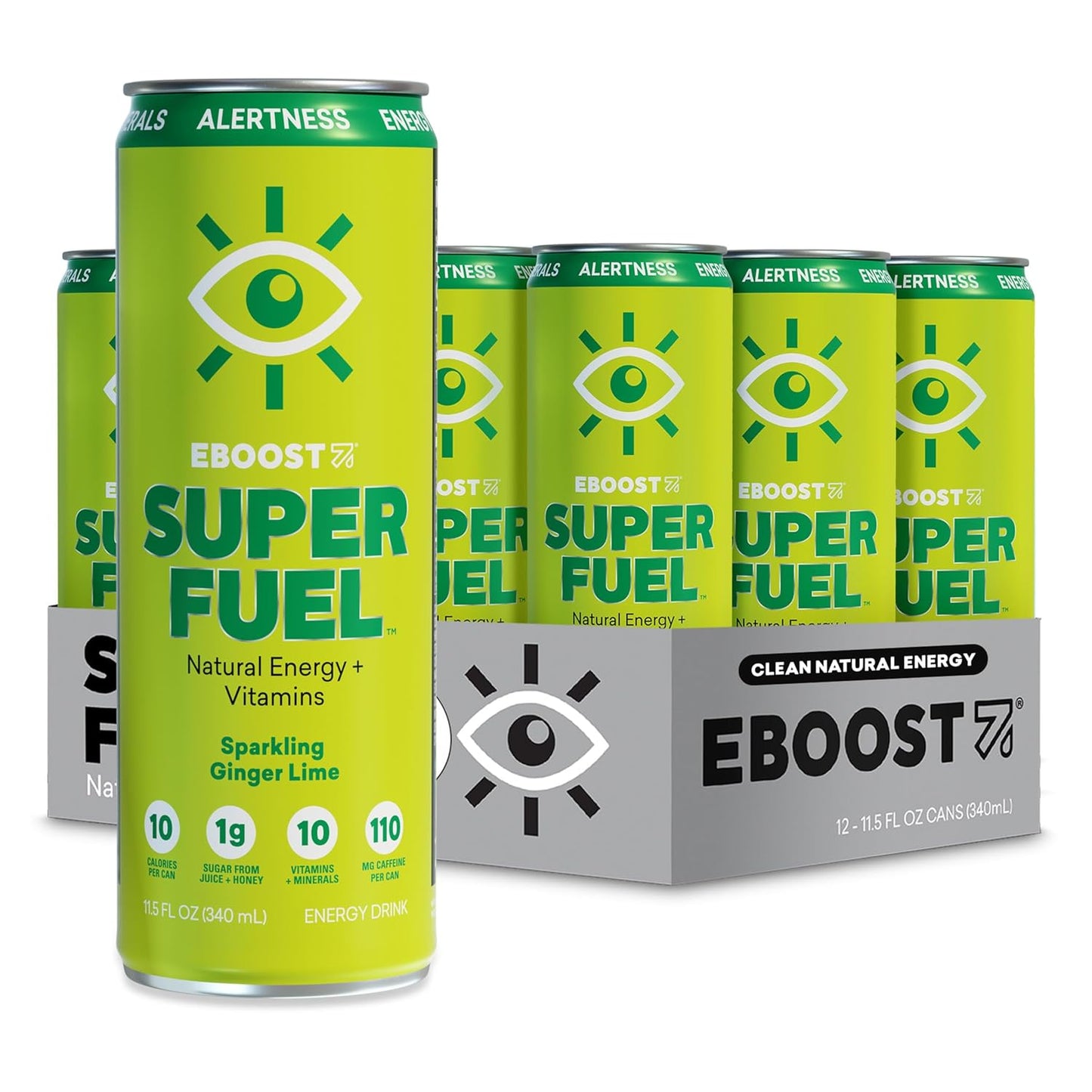 EBOOST Super Fuel Healthy Energy Drink - Ginger Lime Flavor