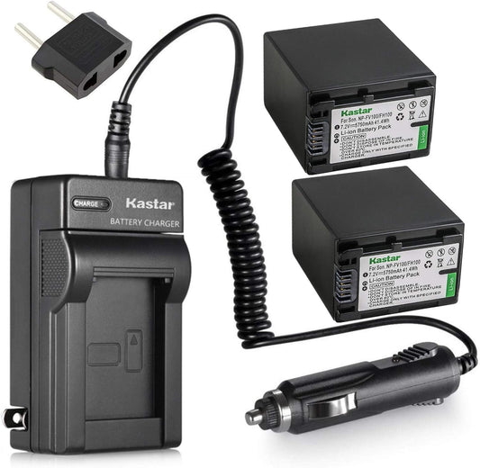 Kastar NP-FV100 Battery and Charger for Sony Cameras - Reliable Power