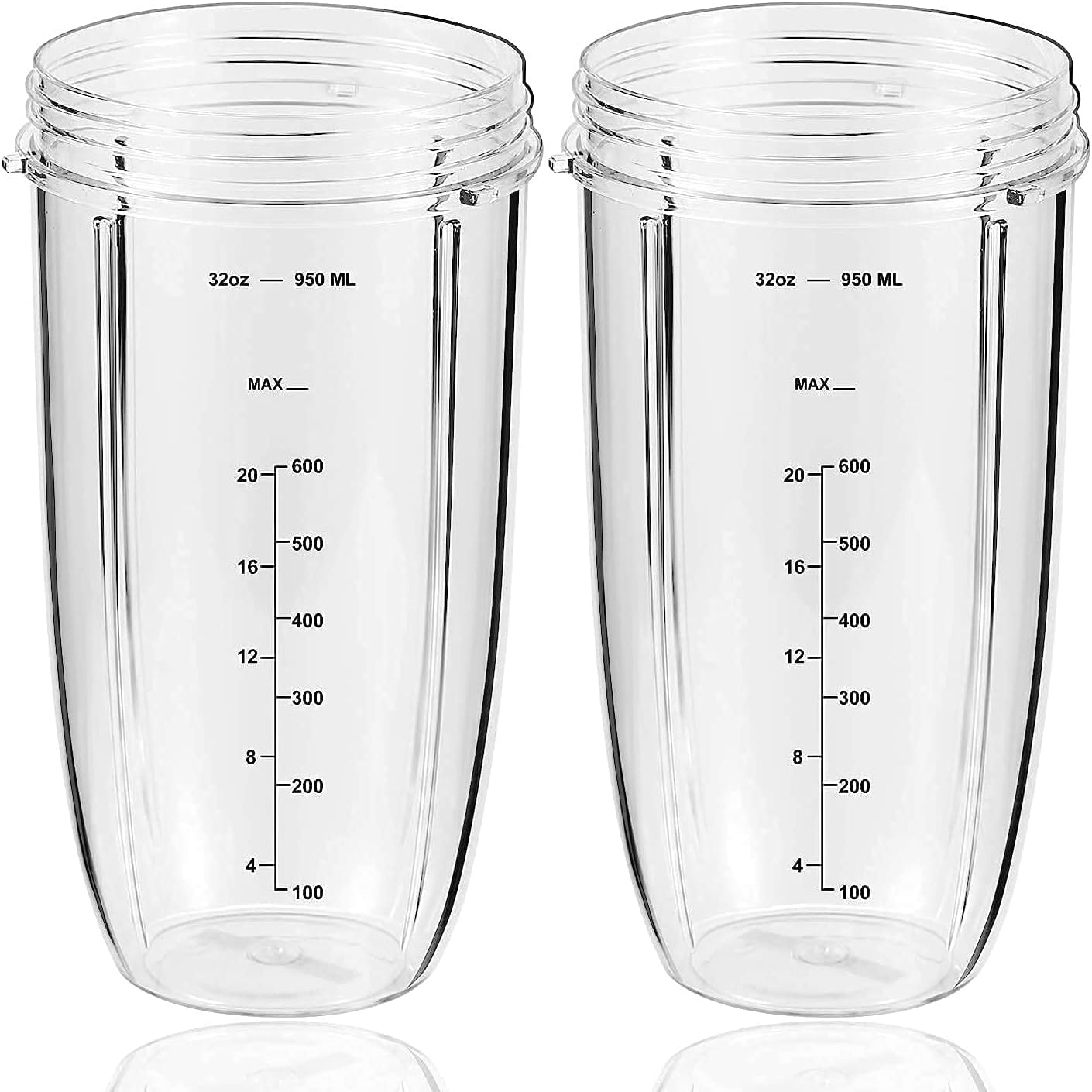 MEET JUICE 2-Pack 32oz Replacement Cups for NutriBullet 600w/900w