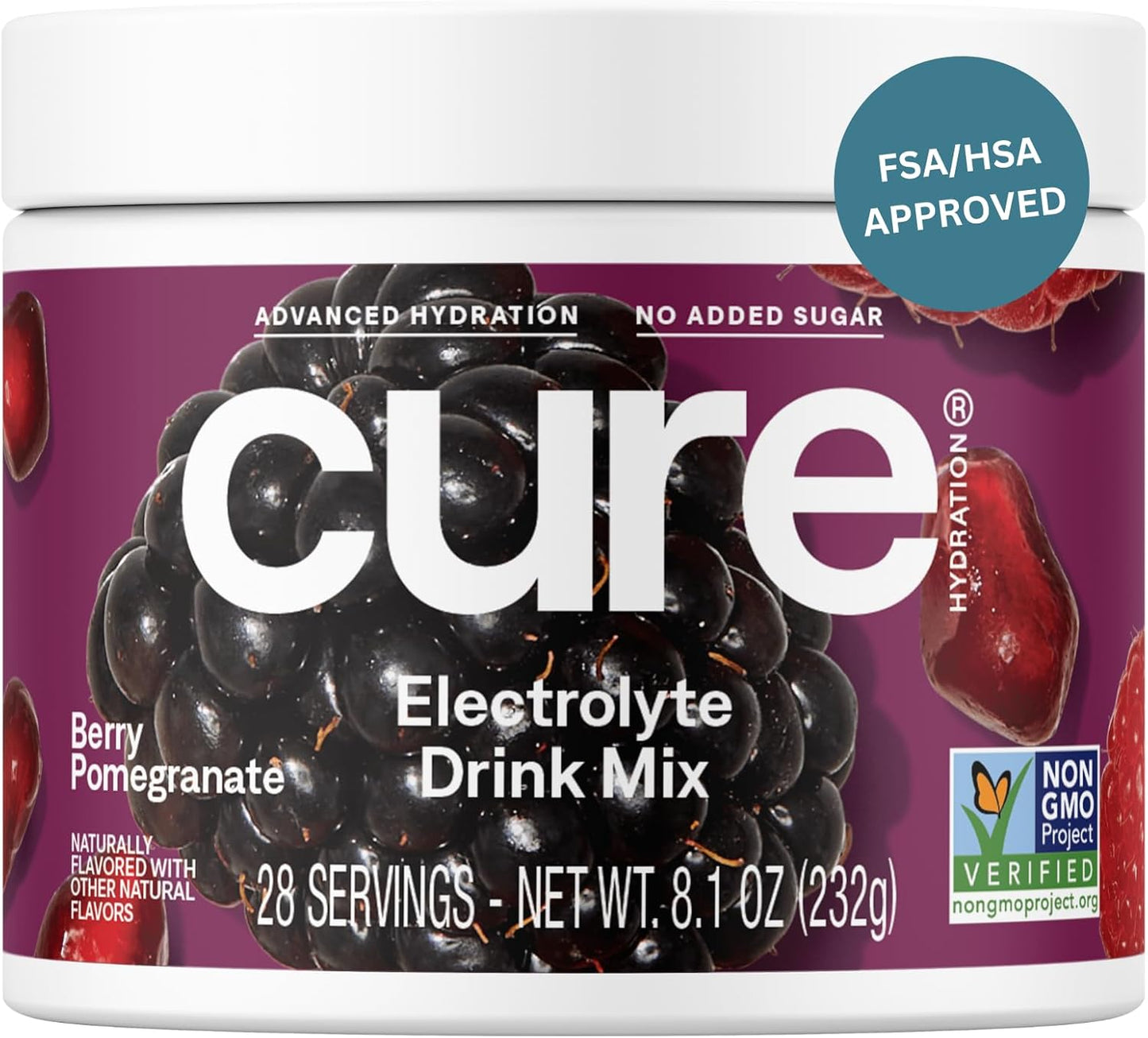 Cure Hydration Plant-Based Electrolyte Drink Mix for Dehydration