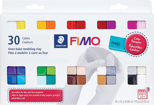 FIMO Soft Polymer Modeling Clay 30 Piece Starter Kit for Crafts