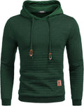 COOFANDY Mens Hooded Sweatshirt Waffle Knit Pullover - Comfortable be