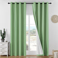 Linen Blackout Curtains 120 in Long Sage Green - Heavy Duty Thermal