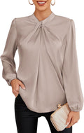 GRACE KARIN Women's Mock Neck Silk Satin Blouse - Office Ready Novelty