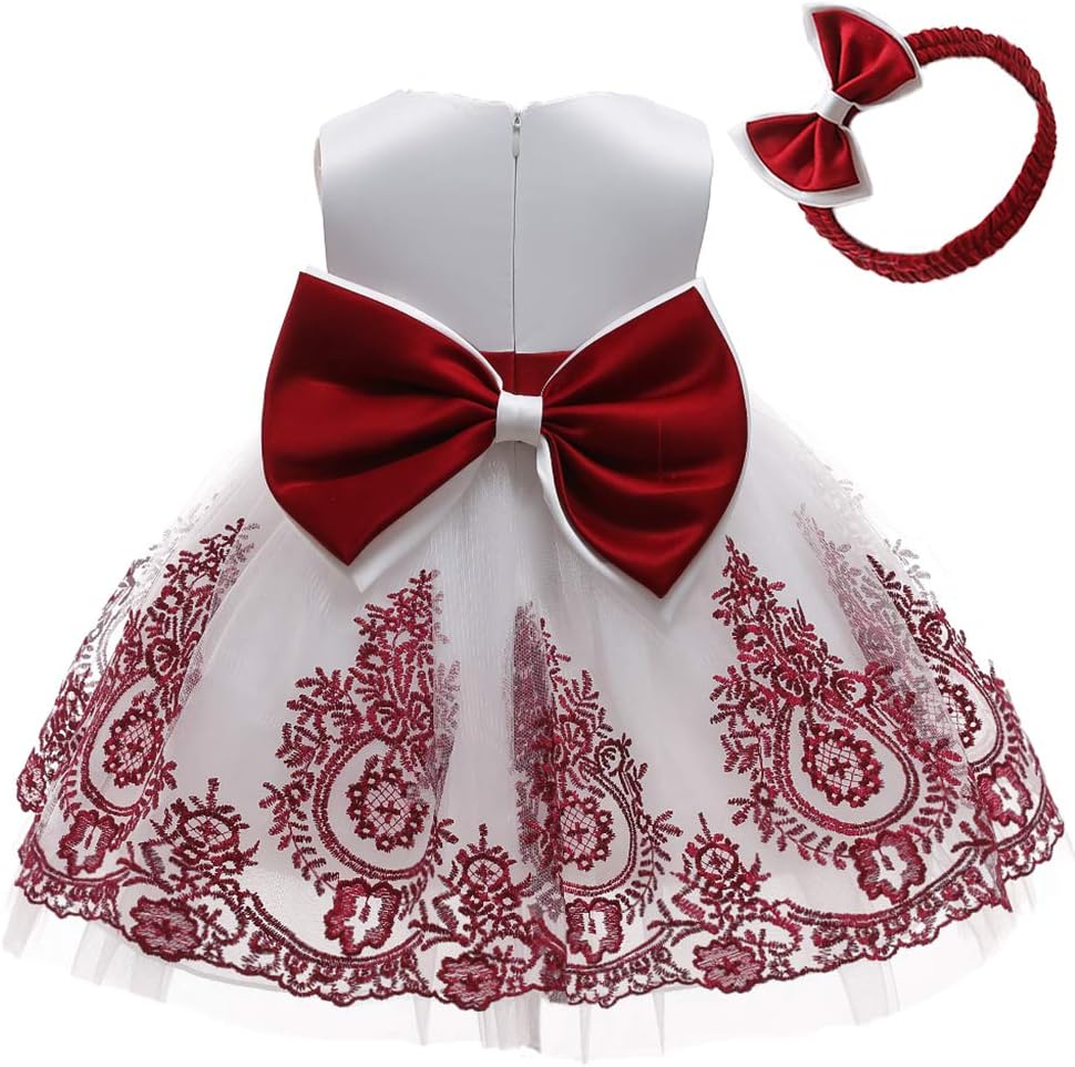 CMMCHAAH Baby Girls Pageant Lace Embroidery Dresses for Toddlers
