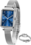 Easy-Read Vintage Quartz Watch Mesh Band Taxau