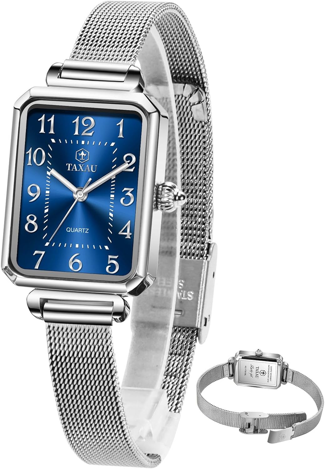 Easy-Read Vintage Quartz Watch Mesh Band Taxau