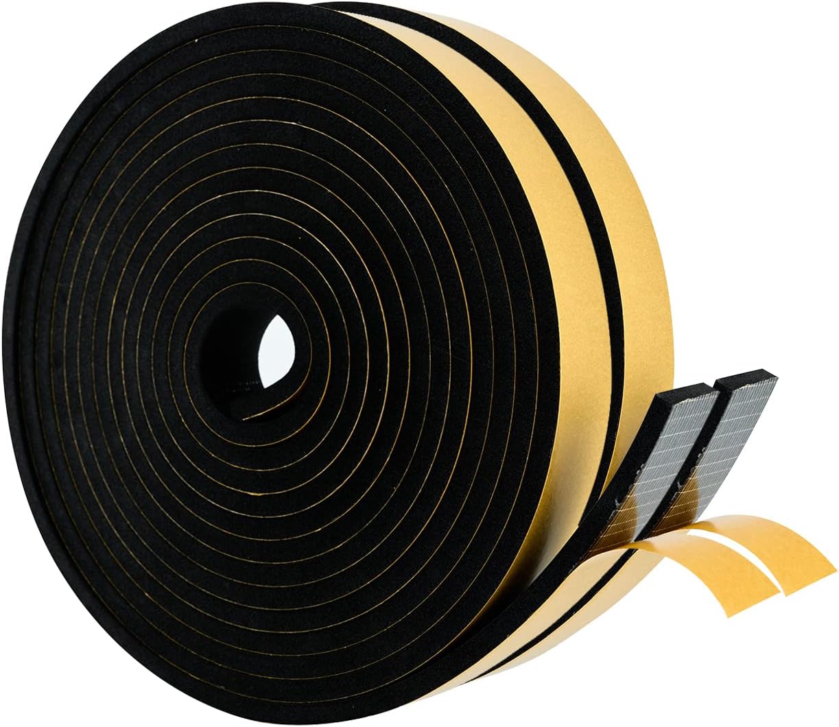 Energy Saving Door Seal Tape Roll | Self Adhesive Weatherstrip (Black) | 30 Ft