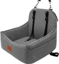 S1-Grey Car Dog Seat with 2 Safety Leashes - Comfortable Booster