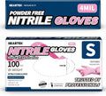 Nitrile Exam Gloves 4.0 Mil 100 Pcs Pink - Powder-Free, Latex-Free