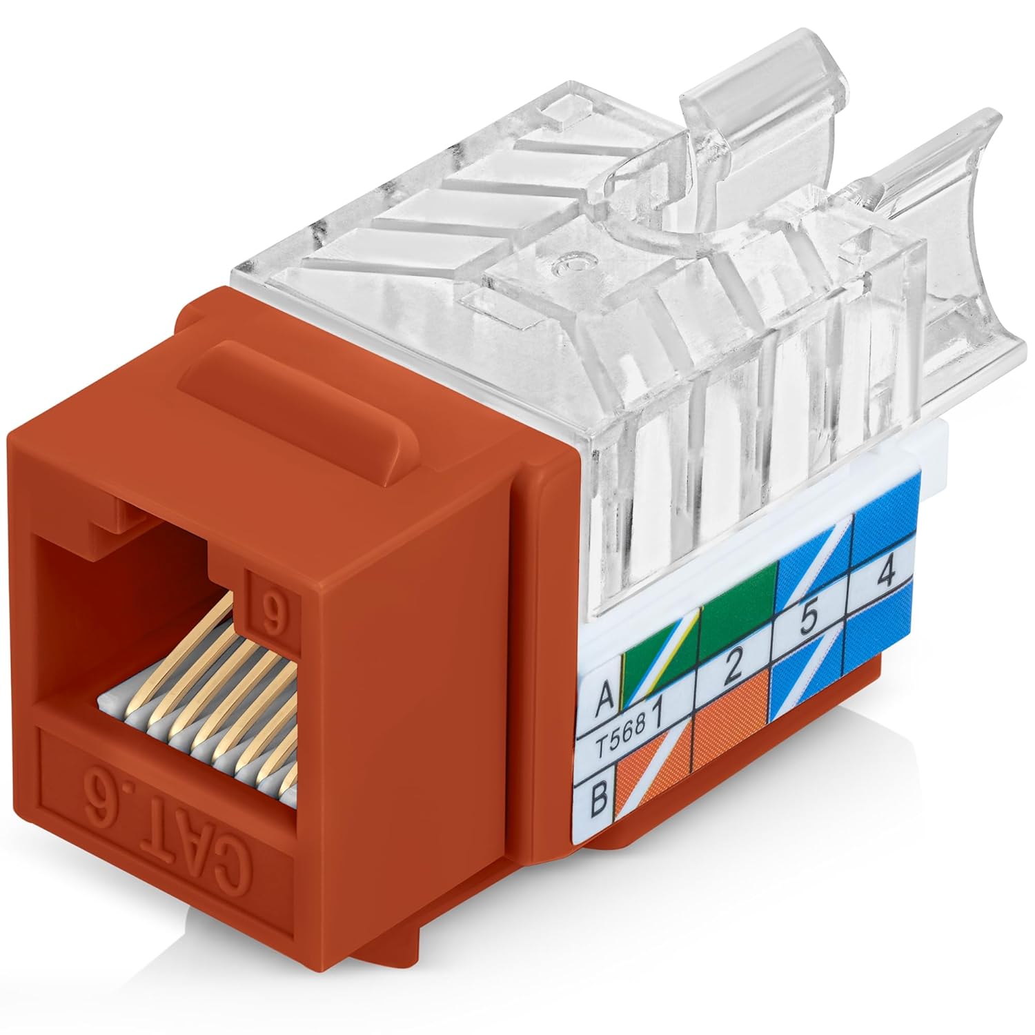 Everest 45 Angled RJ45 Cat6 Keystone Jacks for Easy Wiring