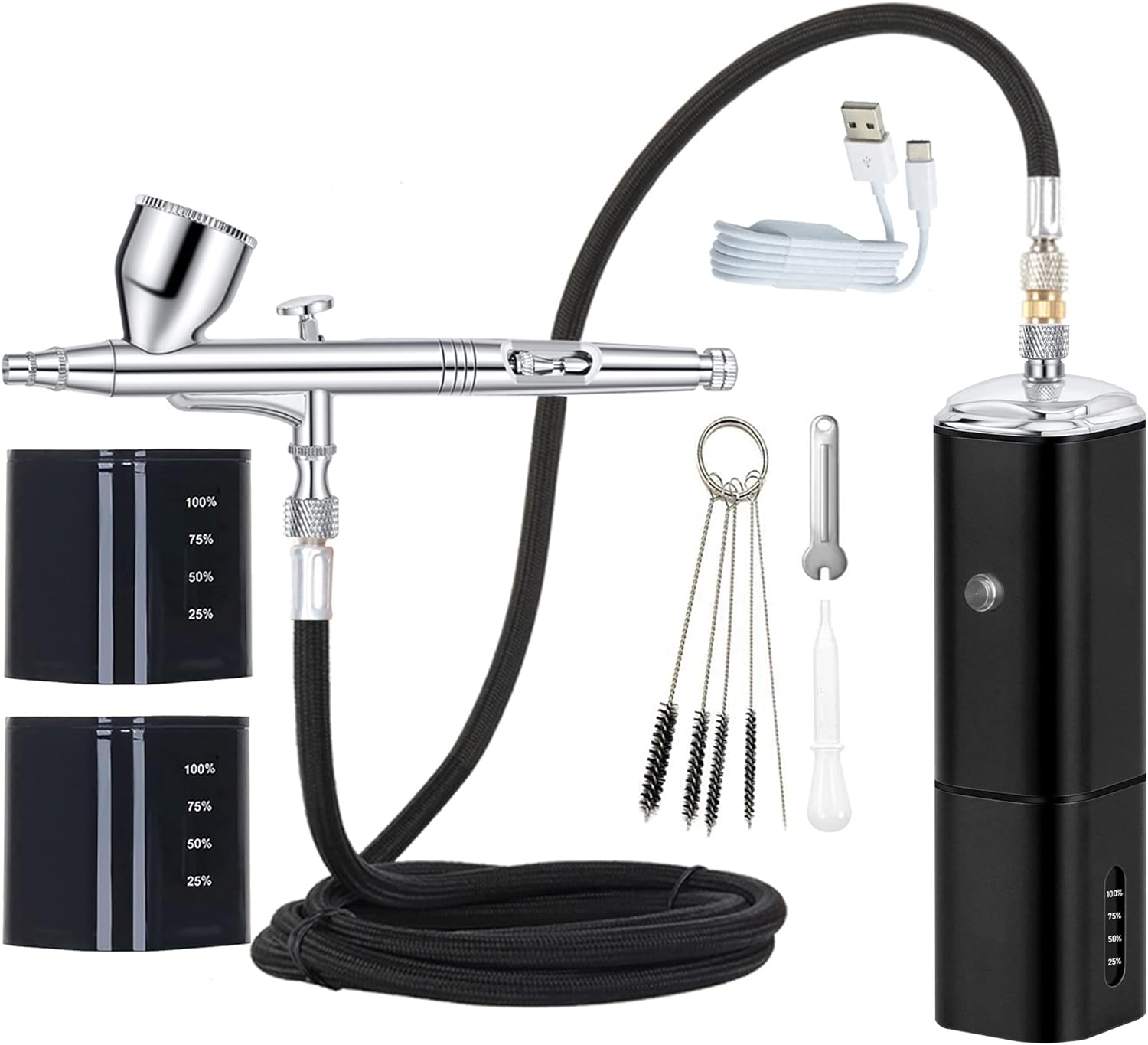 Portable Cordless Airbrush Kit: Rechargeable & Dual Action