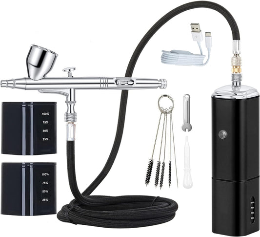 Portable Cordless Airbrush Kit: Rechargeable & Dual Action