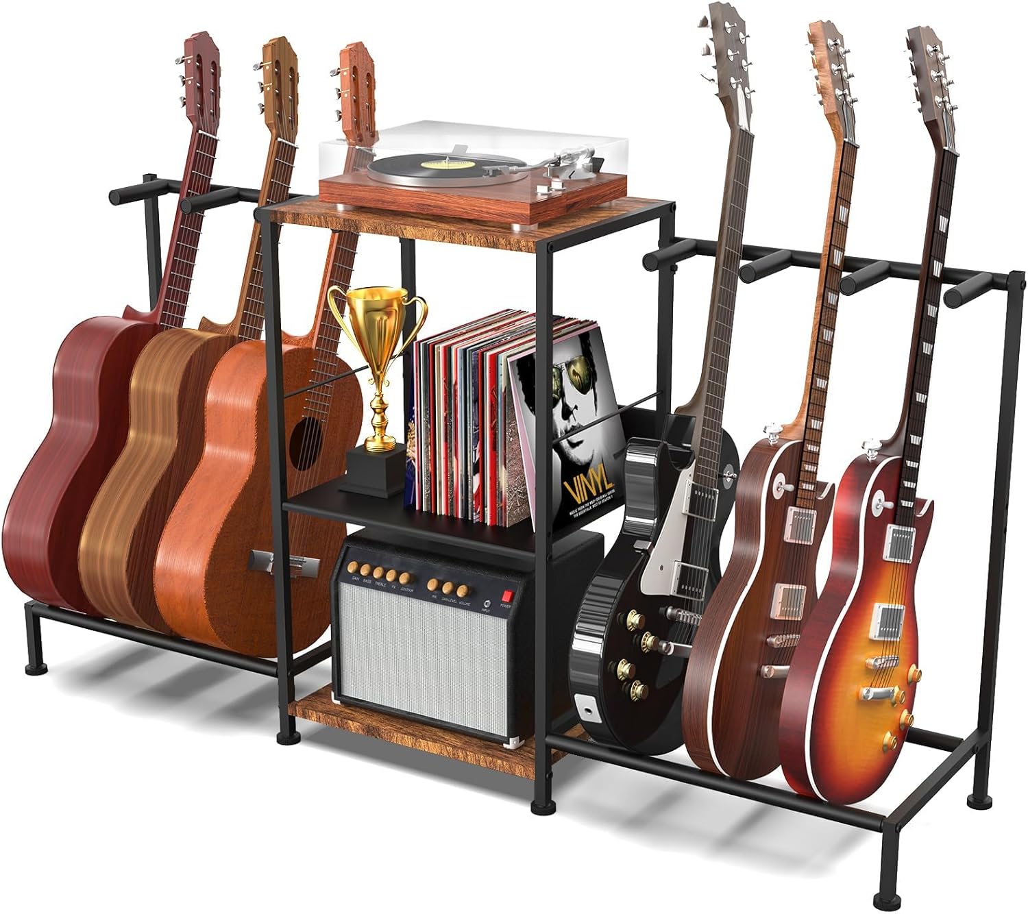 3-Tier Guitar Stand: Organize & Display Guitars Effortlessly!