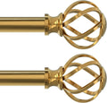 2 Pack Curtain Rods for Windows 36-88 in with Twisted Cage Finials