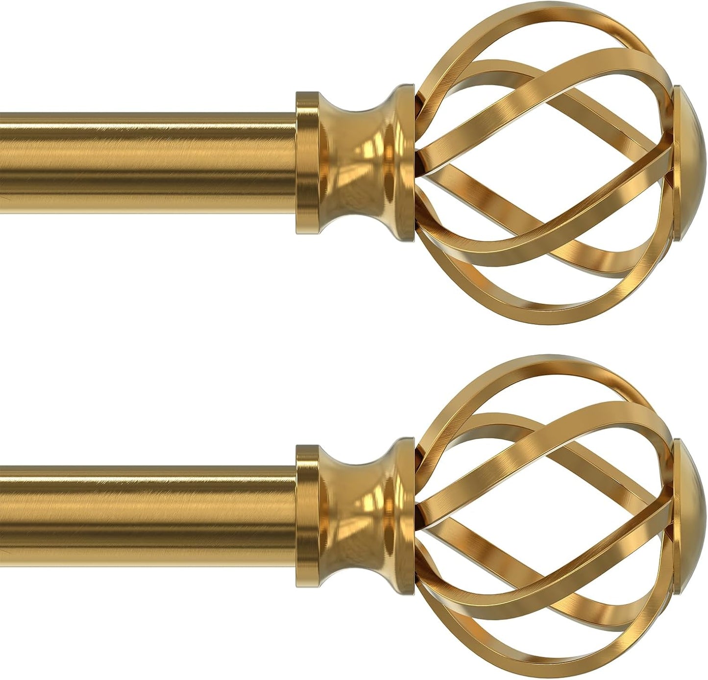 2 Pack Curtain Rods for Windows 48 to 84 Inch with Finials