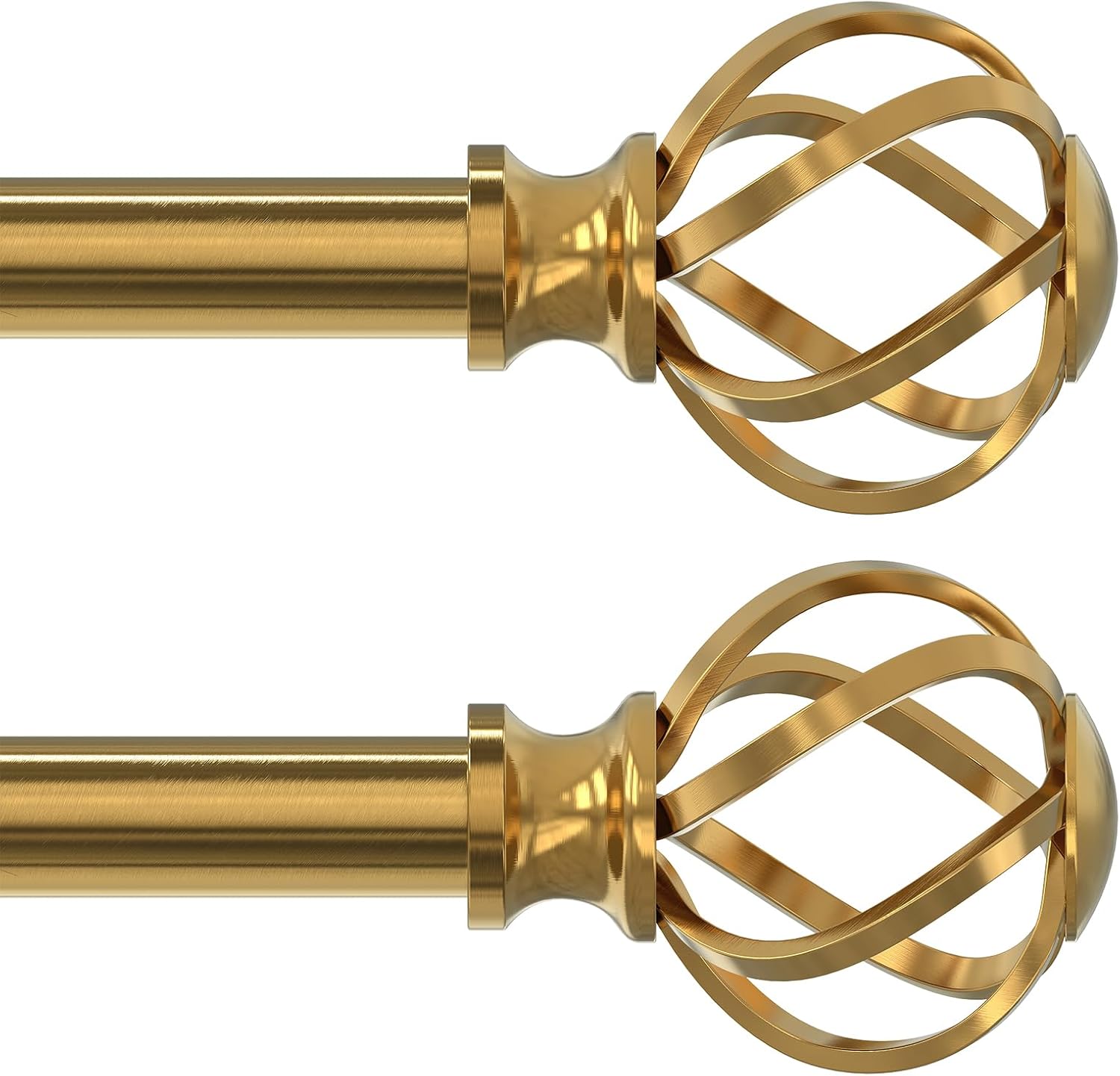 2 Pack Curtain Rods for Windows 48 to 84 Inch with Finials
