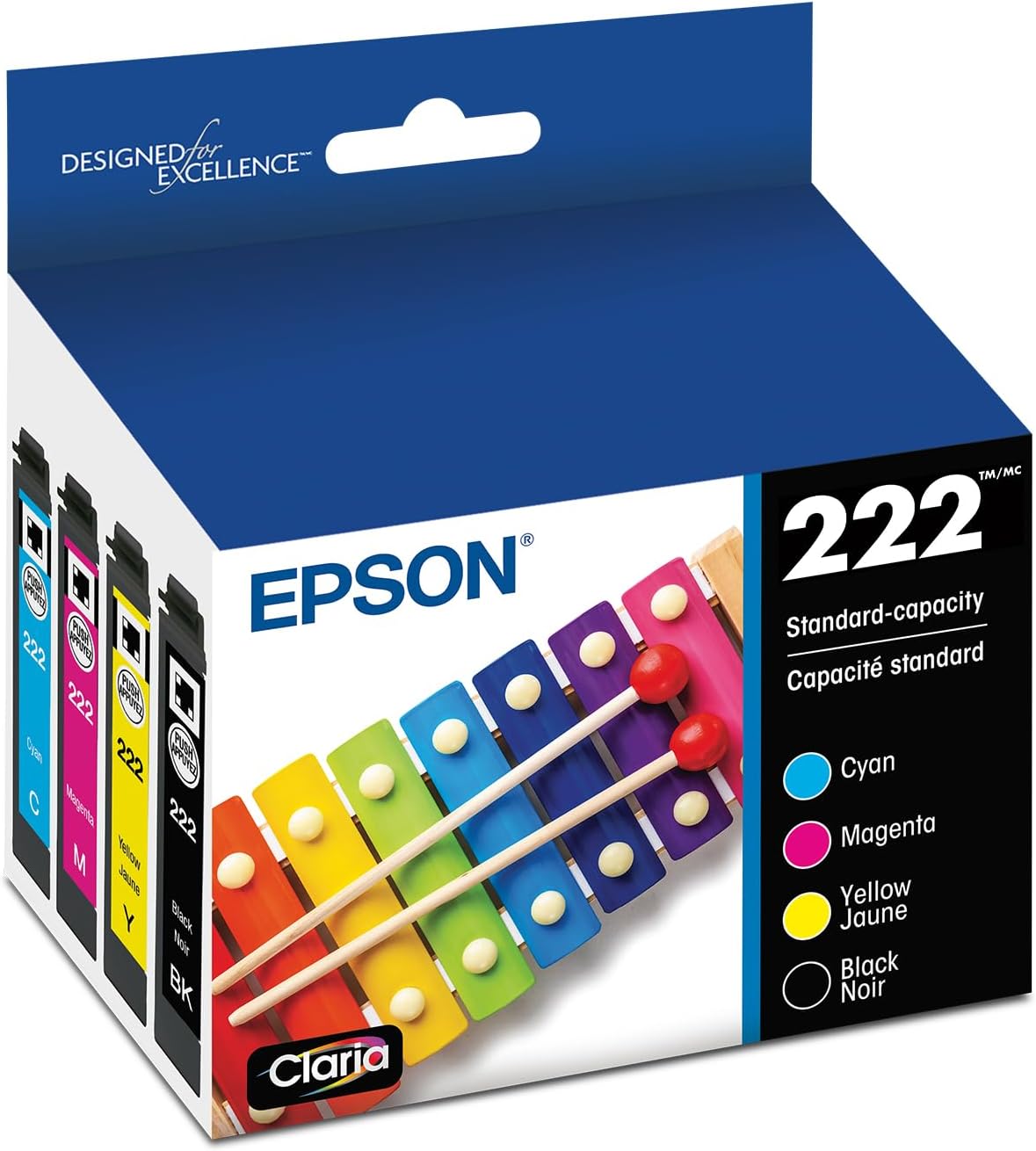 EPSON 222 Claria Ink Cartridge Combo Pack for Quality Prints