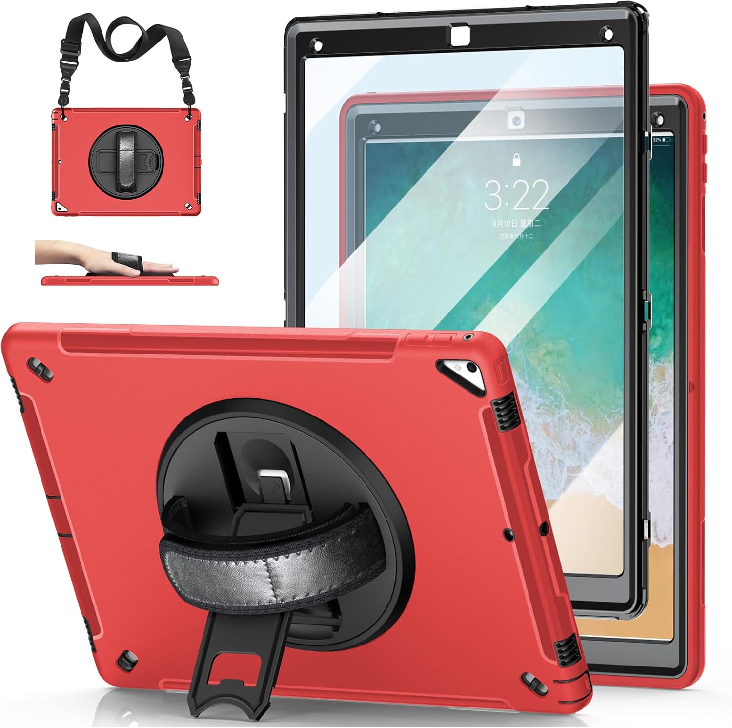 Heavy Duty Rugged Case for iPad Pro 12.9 with 360 Stand