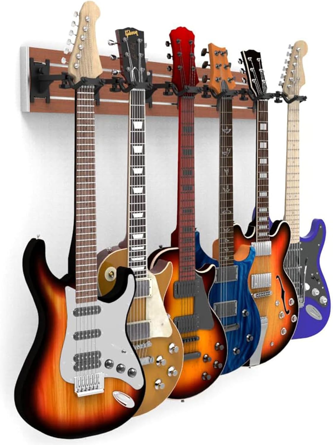 DLDIRECT Multiple Guitar & Ukulele Wall Mount with 6 Holder System
