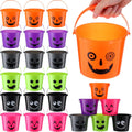 Halloween Plastic Buckets for Kids 36-Pack - Colorful Pumpkin Pails