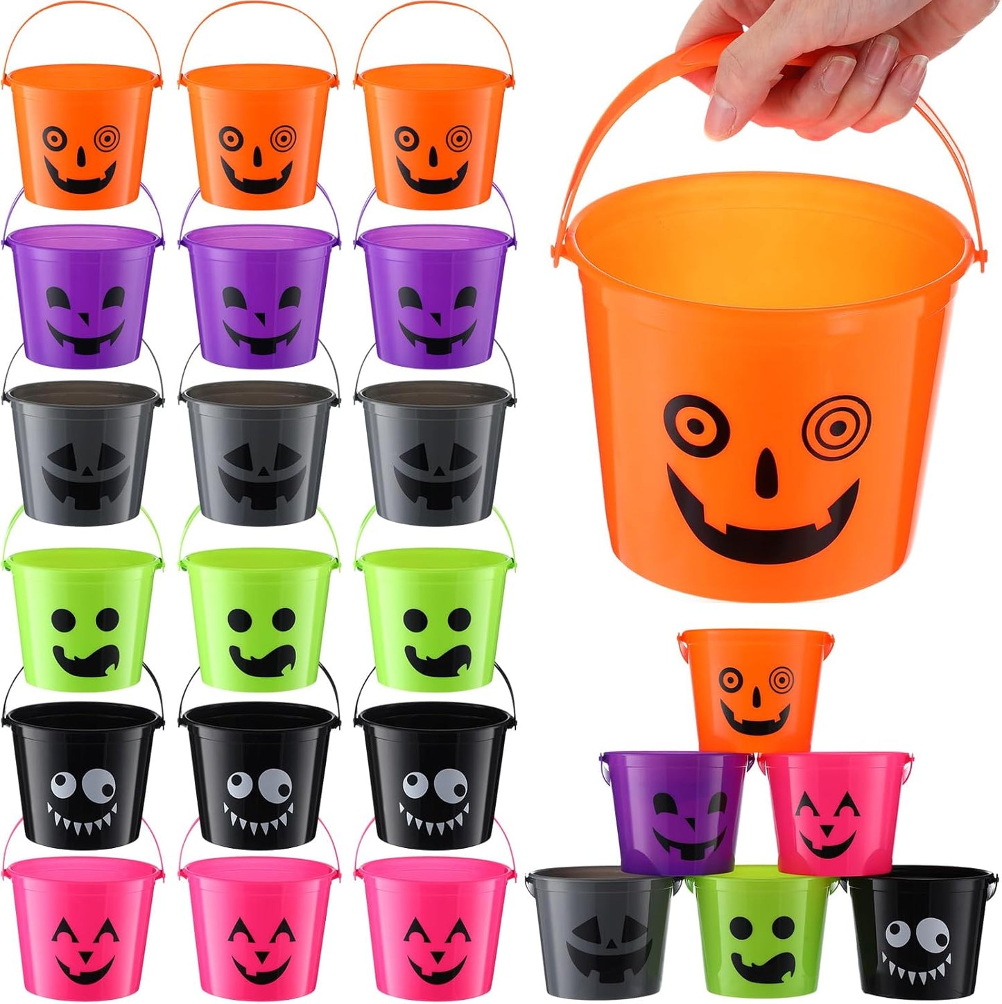 36 Pcs Halloween Plastic Buckets for Kids Trick or Treat Fun