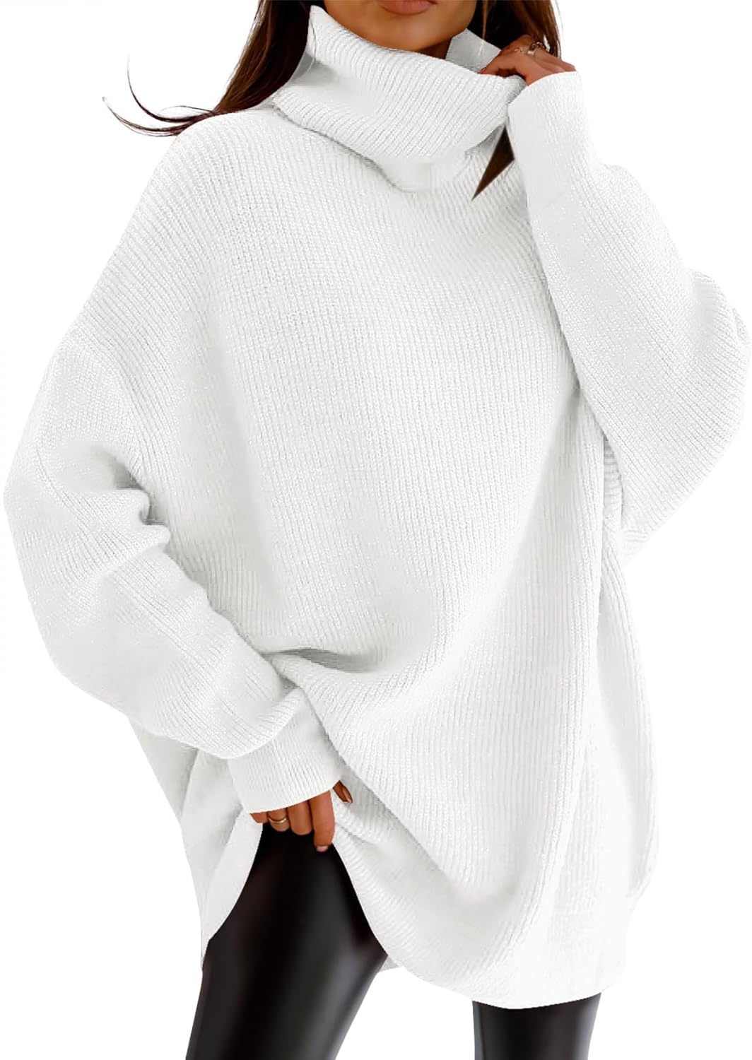 Oversized Turtleneck Sweater for Women - Cozy Fall Knit Top