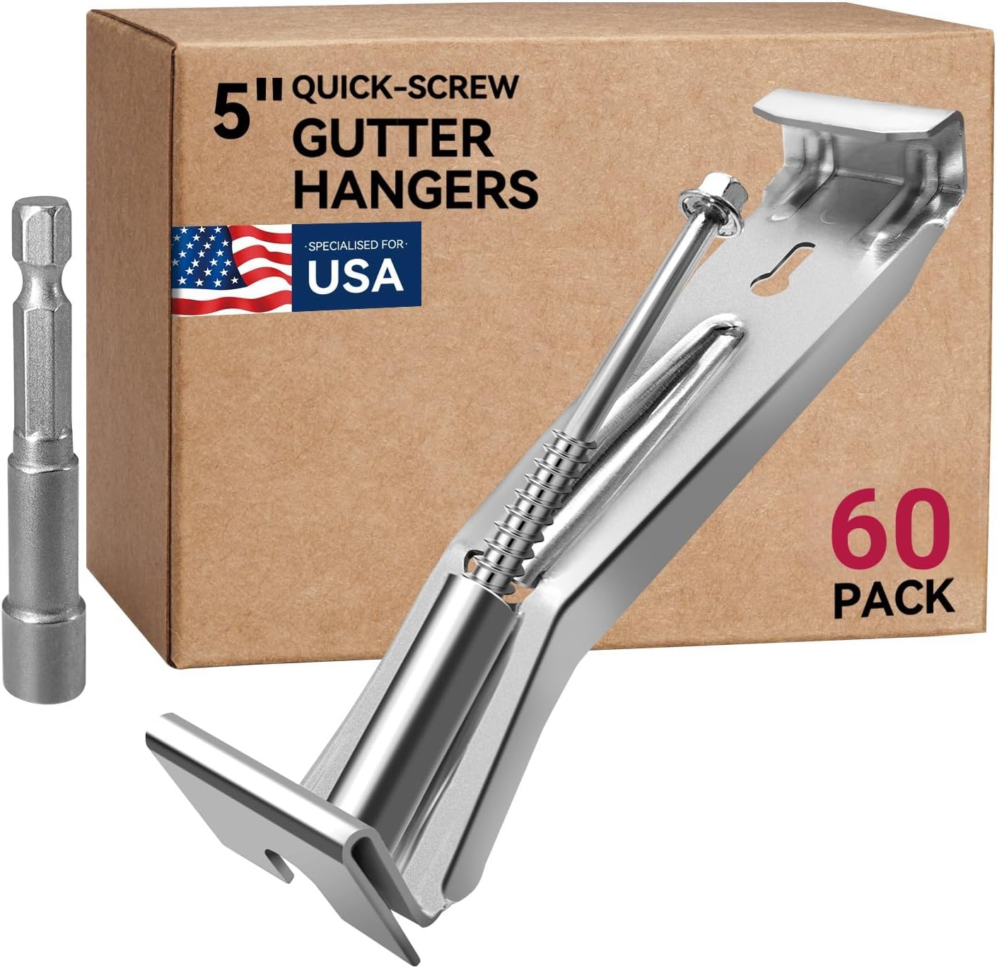 Gutter Hangers 5 Inch - CEIJE 60 Pack for Sagging Gutters