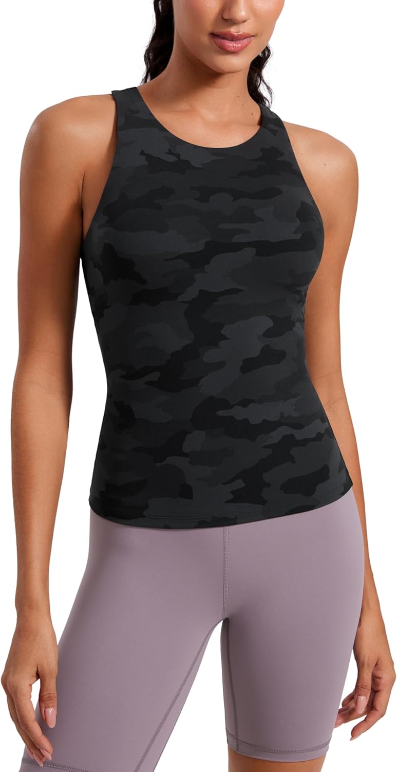 CRZ YOGA Butterluxe Workout Tank Tops for Women - High Neck