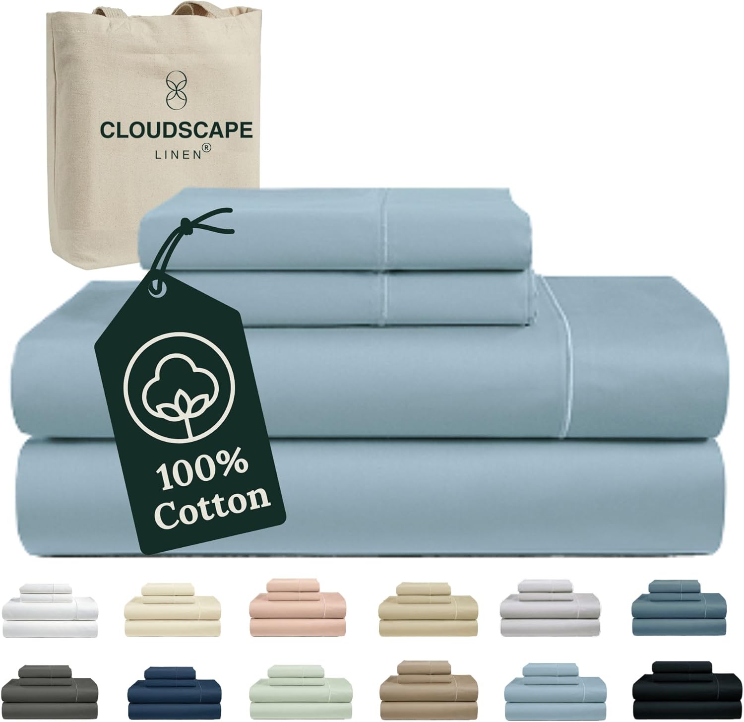 100% Egyptian Cotton Sheets Full Size Set for Luxurious Comfort