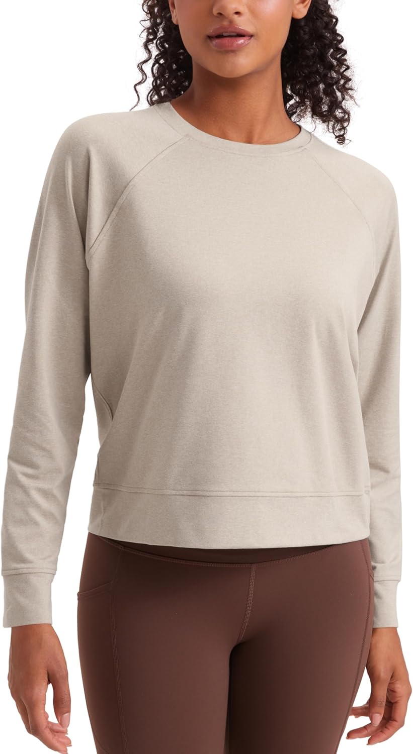 CRZ YOGA Cloud Jersey Pullover Sweatshirt for Women Casual Tops