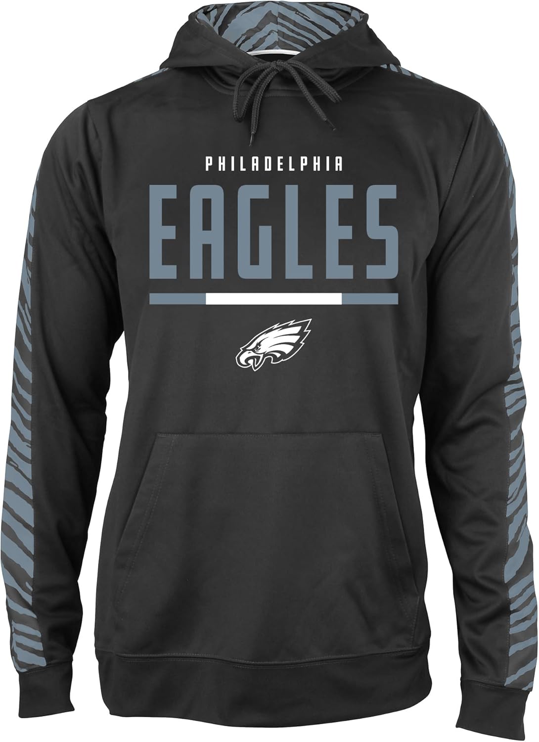 Zubaz NFL Men's Fleece Hoodie with Zebra Tonal Sleeve Panel