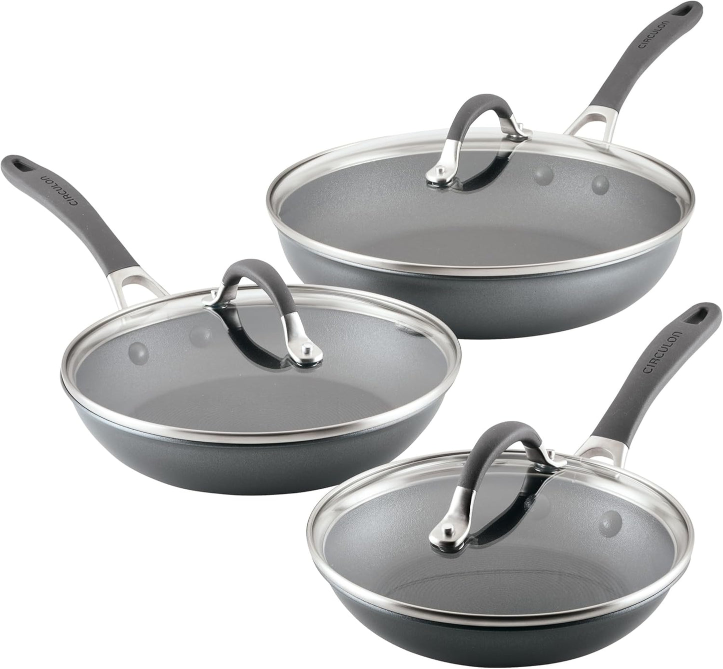 Circulon A1 Series Nonstick Frying Pans with Lids Set
