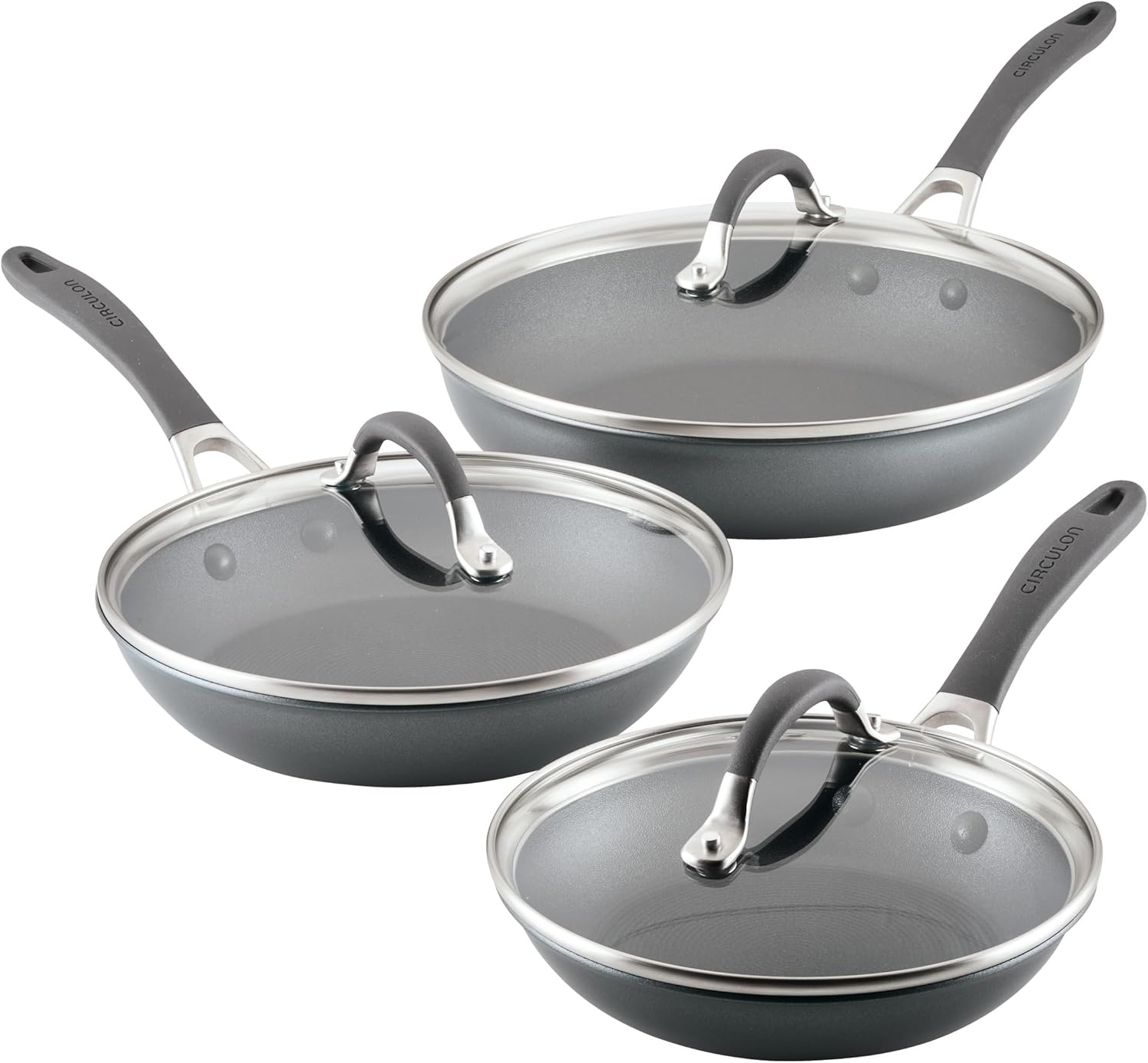 Circulon A1 Series Nonstick Frying Pans with Lids Set