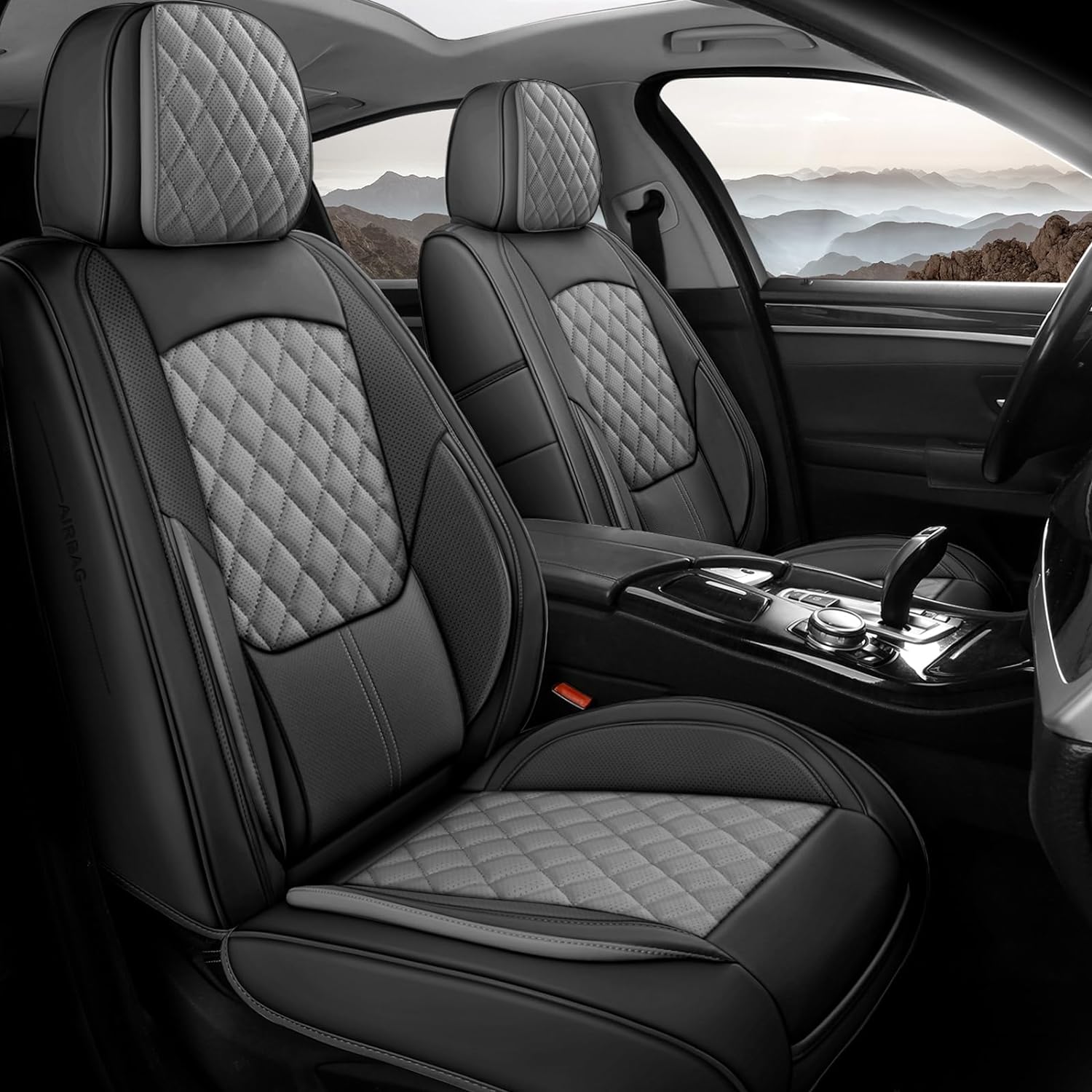 Universal Leather Front Car Seat Covers - Airbag Compatible
