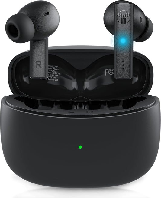 TREBLAB X8 Earbuds - Active Noise Cancelling & Waterproof, 40H Playtime