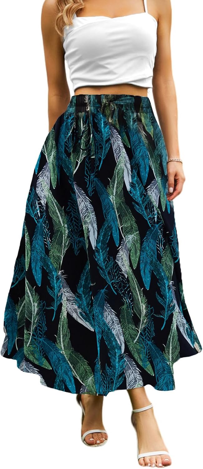 Maxi Skirts for Women with Pockets for Casual Beach Parties