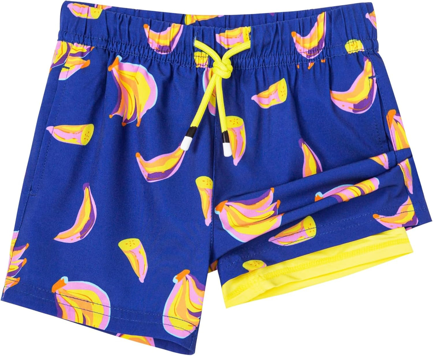 SURF CUZ Boys Swim Trunks with Boxer Brief Liner for Kids