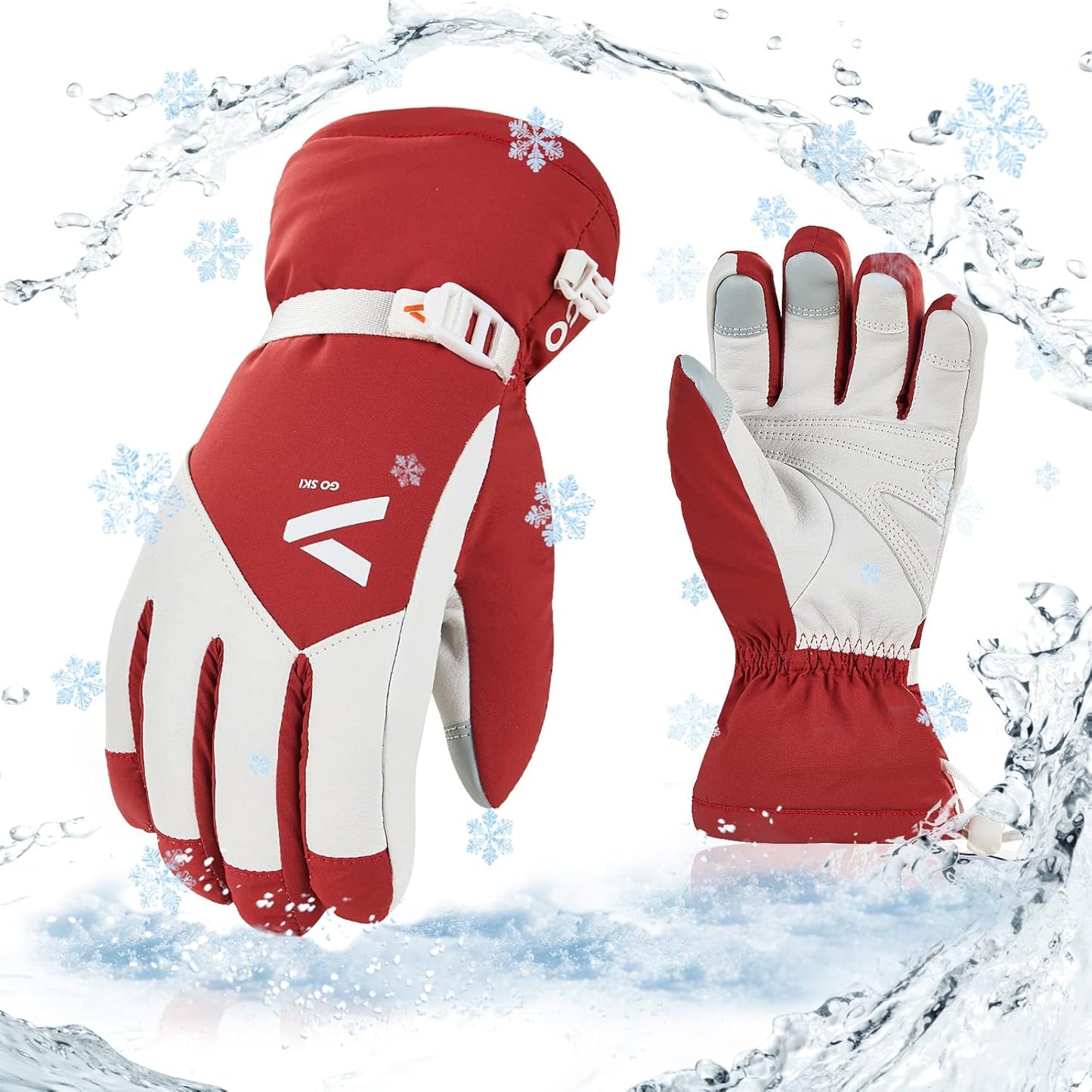 Vgo... Warm Waterproof Ski Gloves -20F, Unisex