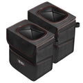 Car Trash Can 2 Pack with Lid and Pockets - Collapsible, Leak-Proof