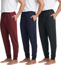 Men's Soft Lounge Sleep Joggers 3 Pack - Slim Fit Comfort